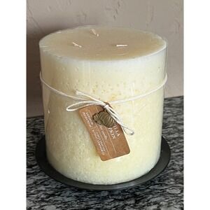 Threshold Vanilla Pumpkin 3-Wick Pillar Candle 6x6 Large Cream Decor 95hr